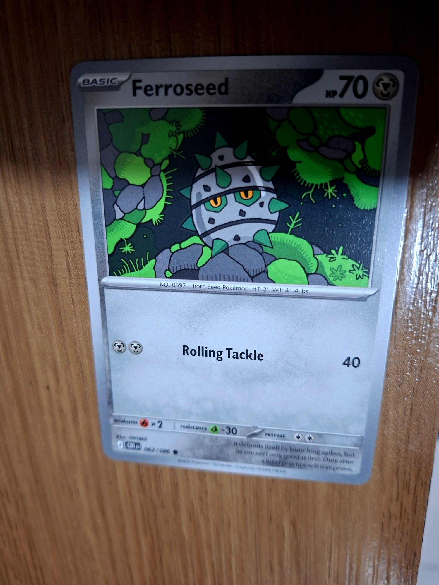 Front of Ferroseed Pokemon card