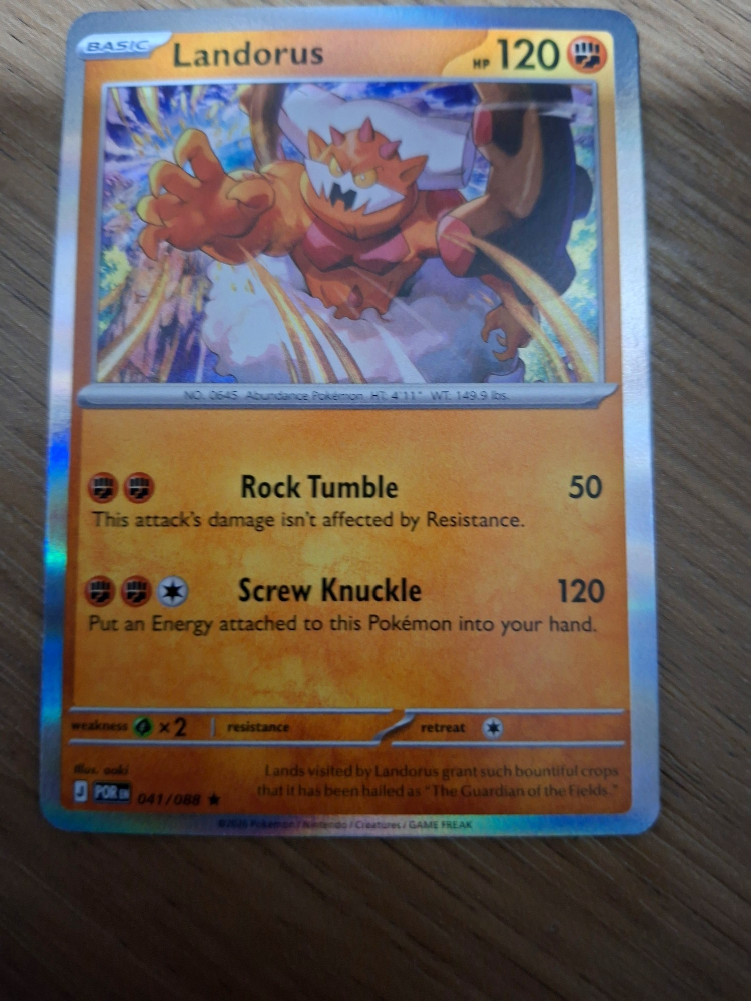 Front of Landorus Pokemon card